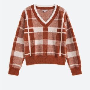 Burnt Orange Estee Cozy Z Neck Sweater size small